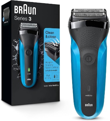 Picture of Series 3 3010s Wet & Dry Electric Shaver for Men/Rechargeable Electric Razor, Blue