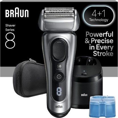 Picture of Braun Series 8 8567cc Electric Razor for Men, 4+1 Shaving Elements & Precision Long Hair Trimmer, 5in1 SmartCare Center, Close & Gentle Even on Dense Beards, Wet & Dry Electric Razor, 60min Runtime GreenCircle Certified: Certified Energy Savings