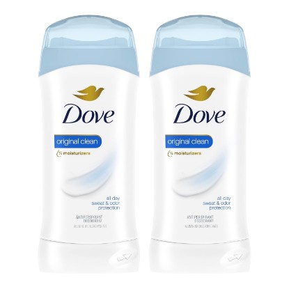 Picture of Dove Antiperspirant Deodorant Stick Original Clean 2.6 oz 2PK | All Day Underarm Sweat & Odor Protection for Women. Invisible Solid