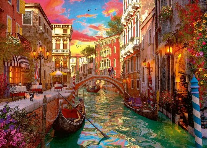 Picture of Ravensburger Venice Romance - 1000 Piece Jigsaw Puzzle - Stunning, Vivid Colors - Picturesque Venice Scene - Bold, Romantic, and Bright - Puzzles for Adults The Forest Stewardship Council