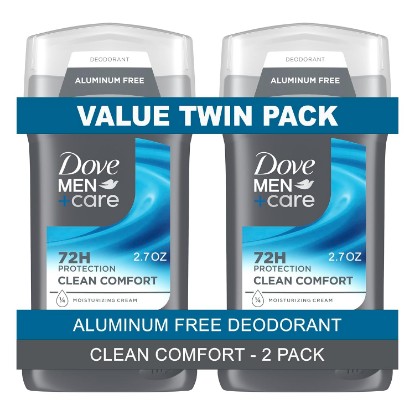 Picture of DOVE MEN + CARE Deodorant Stick for Men Extra Fresh Twin Pack Aluminum Free 72H Odor Protection Mens Deodorant with 1/4 Moisturizing Cream 3.0 oz | Aluminum Free 72H Odor Protection Men's Deodorant with 1/4 Moisturizing Cream