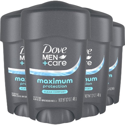 Picture of Dove Men+Care Deodorant, 96H Clinical Protection Antiperspirant, Clean Comfort 4-Pack – Prescription Strength Wetness Defense with ¼ Moisturizers, 1.7 Oz Ea