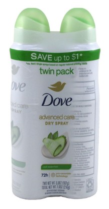 Picture of Dove Deodorant Dry Spray Advanced Care Cool Essentials Twin Pack, 7.6 Ounce