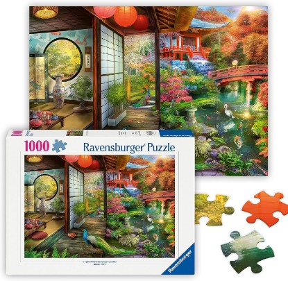 Picture of Ravensburger Japanese Garden Teahouse - 1000 Piece Jigsaw Puzzle - Stunning, Vivid Imagery of Opulent Teahouse - Colorful Imagery - Ideal Gift - Frameable Art - Screen-Free Fun - Puzzles for Adults The Forest Stewardship Council