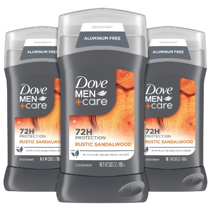 Picture of DOVE MEN + CARE 3 Pack Rustic Sandalwood Deodorant for Men 3 oz | Aluminum Free