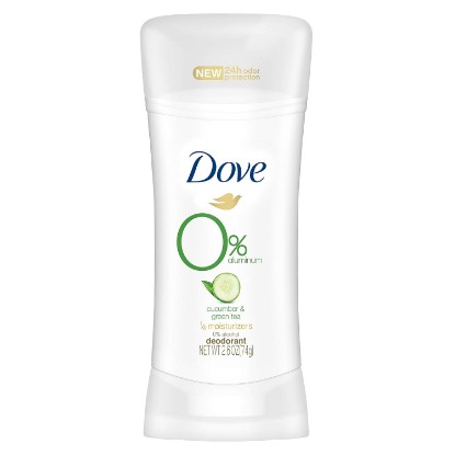 Picture of Dove 0% Aluminum Deodorant for Women ¼ Moisturizers Cucumber & Green Tea with 24-Hour Odor Protection,2.6 Ounce (Pack of 3)