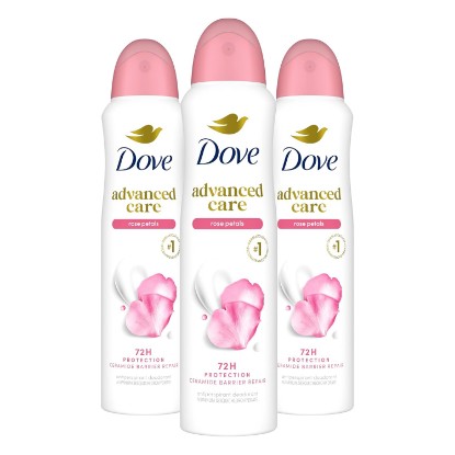 Picture of Dove Advanced Care Antiperspirant Deodorant Rose Petals 3.8 oz 3PK | Antiperspirant protection with a rose petals fragrance for lasting freshness.