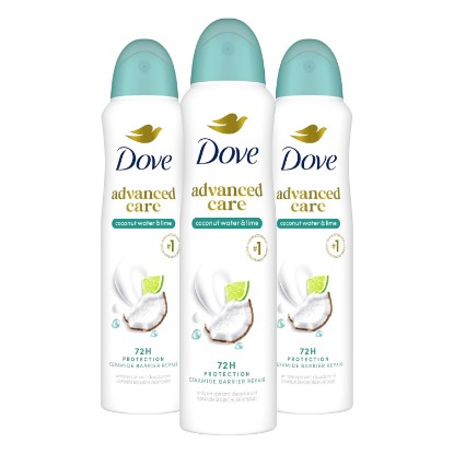 Picture of Dove Advanced Care Antiperspirant Deodorant Spray Coconut & Lime 3.8 oz 3PK | Skin repair after shaving with odor control & sweat protection Pro Ceramide Technology to boost ceramide levels in skin