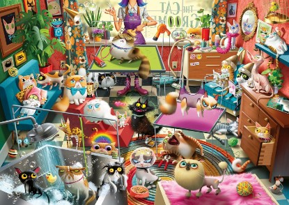 Picture of Ravensburger The Cat Groomer – 1000 Piece Jigsaw Puzzle by Dean Macadam – Whimsical Cat Salon Scene - Vibrant Artwork - Premium Quality Ages 14 and Up The Forest Stewardship Council