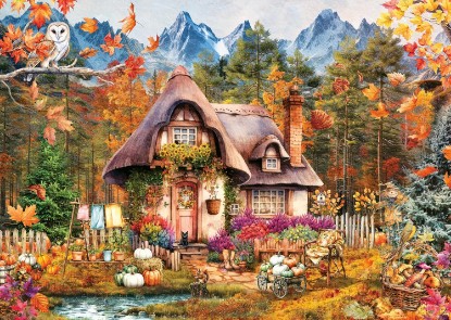 Picture of Ravensburger Pumpkin Cottage 1000 Piece Jigsaw Puzzle | Premium Quality Made in Europe | FSC Certified Materials