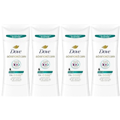 Picture of Dove Advanced Care Antiperspirant Deodorant Stick Sheer Cool for Soft, Resilient Skin Sweat & Odor Protection, 2.6 oz (Pack Of 4)