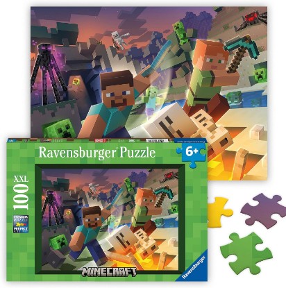 Picture of Ravensburger Monster Minecraft - 100 Piece Jigsaw Puzzle - XXL Pieces for Easy Assembly - Exciting, Minecraft Villain Imagery - Premium Quality - Ideal Gift - Screen-Free Fun - Children Age 6+ The Forest Stewardship Council