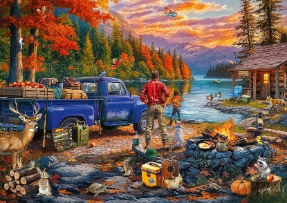 Picture of Ravensburger Sunset Lake Large Format 300 Piece Puzzle for Adults The Forest Stewardship Council