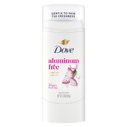 Picture of Dove Deodorant Stick Dragon Fruit Fizz Aluminum Free 2.4 oz | For everyday wear, Helps stop odor & stay fresh, With prebiotic glycerin, Dragon Fruit Fizz