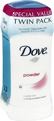 Picture of Dove Anti-Perspirant Deodorant Invisible Solid, Powder, Twin Pack, 5.20 Oz (Pack of 4)