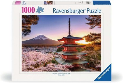 Picture of Ravensburger Mount Fuji Cherry Blossom - 1000 Piece Jigsaw Puzzle - Stunning, Vivid Imagery of Springtime Trees - Idyllic Japan Scene - Ideal Gift - Frameable Art - Puzzles for Adults The Forest Stewardship Council