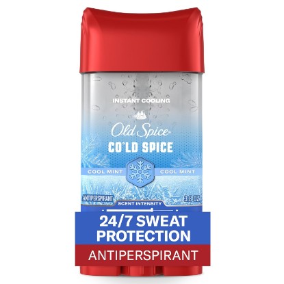 Picture of Old Spice Antiperspirant Deodorant for Men, 24/7 Sweat & Odor Protection, 24/7 Signature Scent & Lasting Freshness, Instantly Cools, Lightweight, Clear Gel, Cold Spice with Cool Mint Scent, 3.8 oz