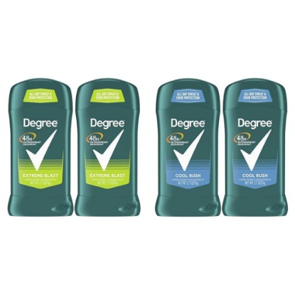 Picture of Degree Men Original 48-Hour Sweat & Odor Protection Extreme Blast and Cool Rush Antiperspirant Deodorant for Men Twin Pack 2.7 oz
