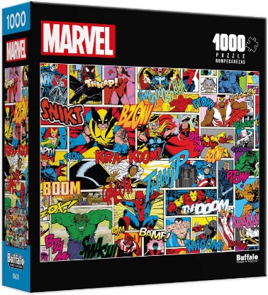 Picture of Buffalo Games Marvel Comics Heroes Comic Collage - 1000 Piece Puzzle | Officially Licensed, Made in USA, Recycled Board, Finished Size 26.75 x 19.75 in, Includes Poster, Giftable, Frameable Art