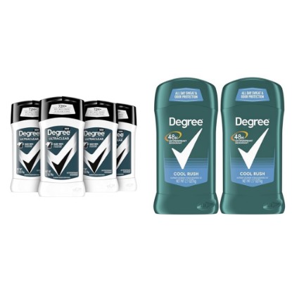 Picture of Degree Men Antiperspirant Deodorant Bundle with UltraClear Black + White 72-Hour 2.7 Ounce (Pack of 4) and Original Cool Rush 48-Hour 2.7 Ounce (Pack of 2)