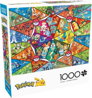 Picture of Buffalo Games Pokemon Stained Glass Starters, 1000 Piece Pokemon Puzzle | Pokemon Art, Full-Sized Poster Included, Precision-Cut Pieces, Expert Challenge, Made in USA, Display-Worthy Build