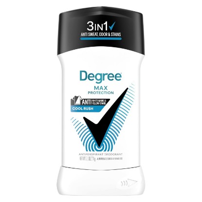Picture of Degree Men Antiperspirant Deodorant Cool Rush for 72 Hour protection 3 in 1 against sweat, odor and stains 2.6 OZ