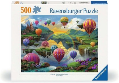 Picture of Ravensburger Air Balloon Valley 500 Piece from Artist Nathanael Mortensen | Unique Piece Design | Softclick Technology | Ideal Gift for Puzzle Enthusiasts The Forest Stewardship Council