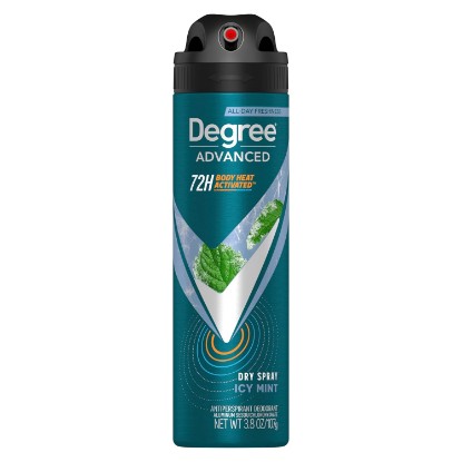 Picture of Degree Men Antiperspirant Deodorant Dry Spray Icy Mint 72-Hour Sweat and Odor Protection Deodorant For Men With Body Heat Activated Technology 3.8 oz