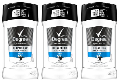 Picture of Degree Motionsense Antiperspirant For Men - Ultraclear Black + White - Fresh - Net Wt. 2.7 Oz (76 G) Per Stick - Pack Of 3 Sticks3