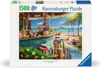 Picture of Ravensburger Beach Bar Breezes - 1500 Piece Jigsaw Puzzle - Vivid, Quaint Imagery of a Beachside Tiki Bar - Colorful Ocean Detail - Ideal Gift - Frameable Art - Screen-Free Fun - Puzzles for Adults The Forest Stewardship Council