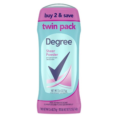 Picture of Degree Original Antiperspirant Deodorant 48-Hour Sweat And Odor Protection Sheer Powder Antiperspirant For Women 2.6 Ounce (Pack of 2)