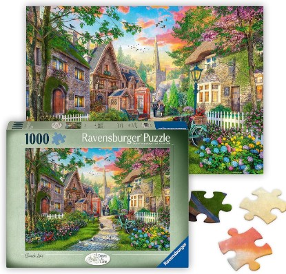 Picture of Ravensburger Church Lane - 1000 Piece Jigsaw Puzzle - Charming English Village Church - Bright, Peaceful Imagery - Frameable - Premium Quality - Puzzles for Adults The Forest Stewardship Council