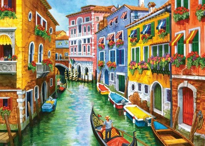 Picture of Ravensburger Gondola Ride 300Piece Large-Format Puzzle | Vibrant Venetian Scenery by Nancy Wernersbach | Matte Finish for Enhanced Visuals | Eco-Friendly Materials The Forest Stewardship Council
