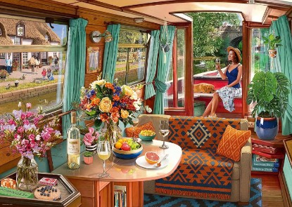 Picture of Ravensburger Canal Boat 1000 Piece Puzzle for Adults The Forest Stewardship Council