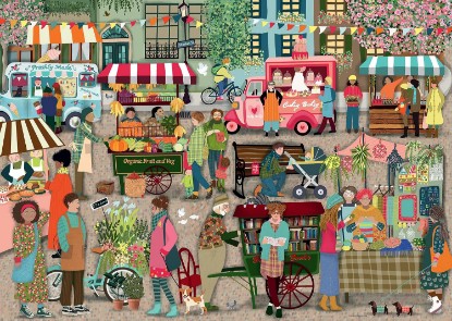 Picture of Ravensburger Street Market 1000 Piece Jigsaw Puzzle | Explore Vibrant Market Life | from The Bestselling Puzzle Brand Worldwide | Eco-Friendly Materials The Forest Stewardship Council