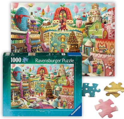 Picture of Ravensburger Sweet Street - 1000 Piece Jigsaw Puzzle - Bold, Bright, Charming Animals and Incredible Treats - Enticing Imagery - Frameable - Premium Quality - Puzzles for Adults The Forest Stewardship Council