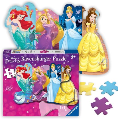 Picture of Ravensburger Disney Pretty Princesses - 24 Piece Jigsaw Floor Puzzle - Belle, Cinderella, Ariel and Rapunzel in Bold, Bright Colors - Premium Quality - Ideal Gift - Screen-Free Fun - Children Age 3+ The Forest Stewardship Council