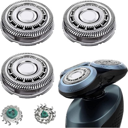 Picture of SH60 Replacement Head Blades Series 6000 Compatible with Philips 6000 Series Electric Shaver Razors Replacement Blades for Series 6000 Shaver Cleaning Brush for S6880/81 S6810/82 S6850/85