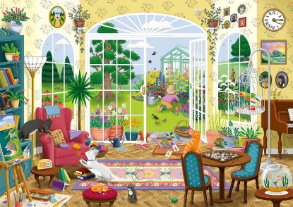 Picture of Ravensburger Summer Garden Parlour 1000 Piece Jigsaw Puzzle, for Adults | Charming Countryside Scene, Premium Quality, Perfect Interlocking Fit, Ages 14+