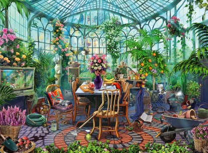 Picture of Ravensburger Greenhouse Mornings 500 Piece Jigsaw Puzzle for Adults - 12000207 - Handcrafted Tooling, Made in Germany, Every Piece Fits Together Perfectly The Forest Stewardship Council