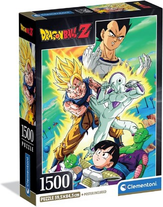 Picture of Clementoni - 31747 Puzzle 1500 Pieces for Adults and Teenagers, Dragon Ball Illustration with Poster Included, from the Anime Series, Compact Box, Gift Idea for Men and Women, Made in Italy, 59.5 x
