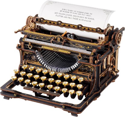 Picture of ROKR Typewriter 3D Wooden Puzzles for Adults Building Model (Classic Black) | Vintage Model Kit, No Glue, 320+PCS, 12H Assembly, Challenging Project, Desk Home Decor, Gifts