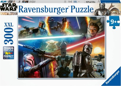 Picture of Ravensburger Mandalorian Crossfire - 300 Piece XXL Jigsaw Puzzle | Designed for Kids Ages 8-10 | Perfect Interlocking Fit | Promotes Problem Solving Skills | Durable Piece Material The Forest Stewardship Council