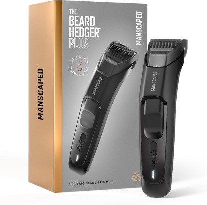 Picture of MANSCAPED The Beard Hedger® PLUS Men's Adjustable Beard & Mustache Trimmer | 14 Length Settings (1–20mm), Stainless Steel Blade, Waterproof Cordless Grooming, Travel Lock, USB-C Rechargeable
