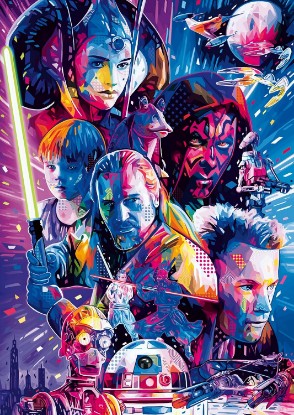 Picture of Ravensburger Star Wars: The Phantom Menace 500 Piece Large Format Jigsaw Puzzle for Adults - 12001338 - Easy to See & Easy to Hold Large Pieces Fit Together Perfectly The Forest Stewardship Council
