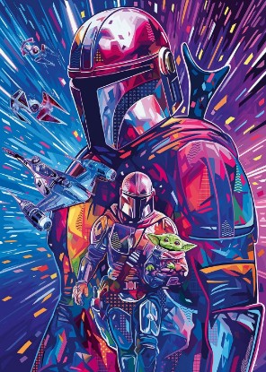 Picture of Ravensburger Star Wars: The Mandalorian 500 Piece Large Format Jigsaw Puzzle for Adults - 12001339 - Easy to See & Easy to Hold Large Pieces Fit Together Perfectly The Forest Stewardship Council