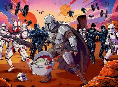 Picture of Ravensburger Mandalorian: Face Off 200 Piece Jigsaw Puzzle for Kids | Unique and Interlocking Pieces | Educational and Fun | FSC Certified Materials The Forest Stewardship Council