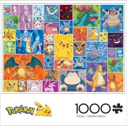Picture of Buffalo Games - Pokémon Frames - 1000 Piece Jigsaw Puzzle for Adults | Official Art, Made in USA, Recycled Board, Finished Size 26.75 x 19.75 in, Includes Poster, Frameable Art, Giftable