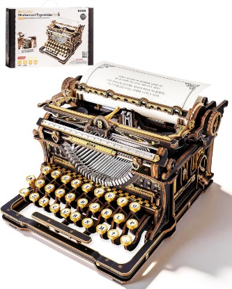 Picture of ROKR 3D Wooden Puzzles for Adults, Challenging 12-Hour Immersive Mechanical Typewriter Model Kit to Build, Gifts for Men Women
