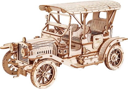 Picture of ROKR 3D Wooden Puzzle Model Car Kits to Build for Adults, 1:15 Scale Vintage Car Model Building Kit 298pcs Wood Craft Hobby Gift for Teens Men Women Christmas